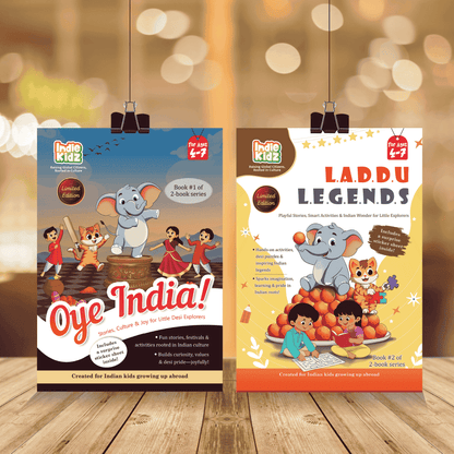 IndieKidz books Oye India! and L.A.D.D.U. LEGENDS for kids